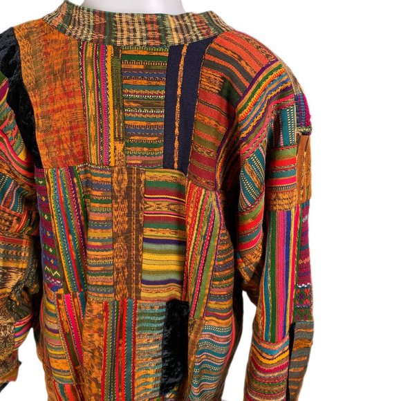 Vintage 70's Guatemala Woven Patchwork Jacket - Picture 5 of 10